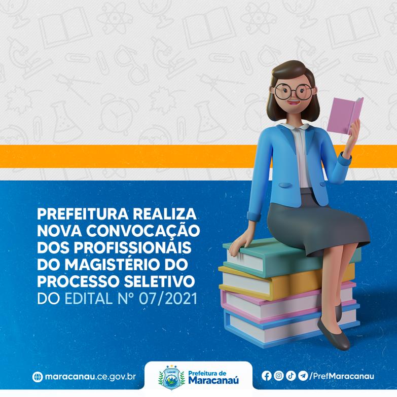 Read more about the article Prefeitura realiza nova convocação dos profissionais do magistério do processo seletivo do Edital N° 07/2021
