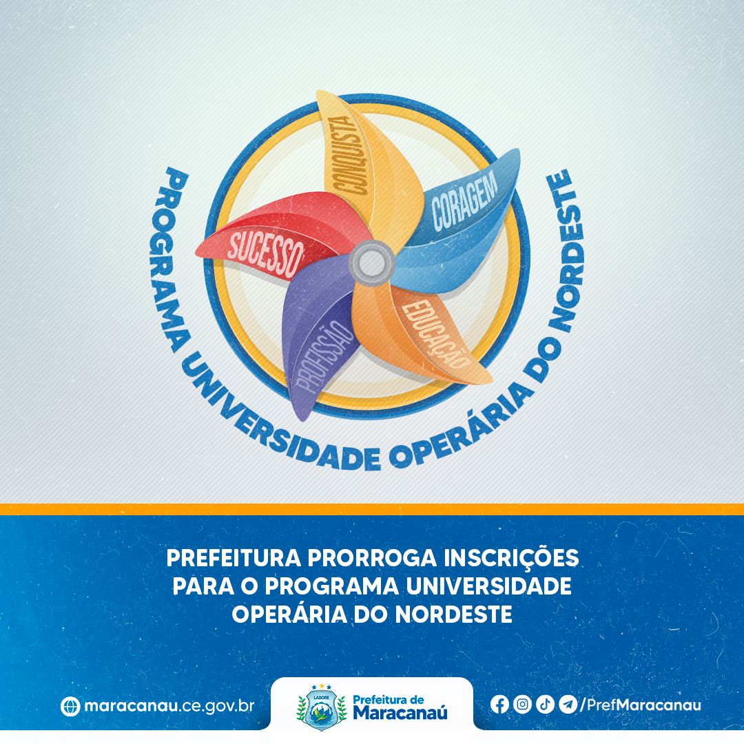 Read more about the article Prefeitura prorroga inscrições para o Programa Universidade Operária do Nordeste