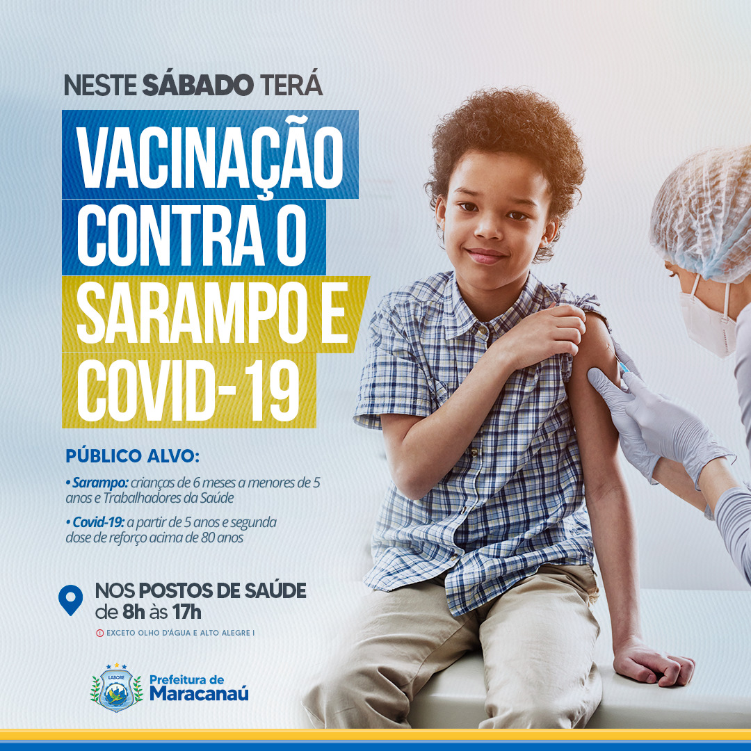 Você está visualizando atualmente Maracanaú realiza vacinação contra Sarampo e Covid-19 neste sábado