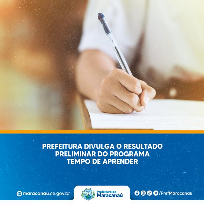 Read more about the article Prefeitura divulga o resultado preliminar do Programa Tempo de Aprender