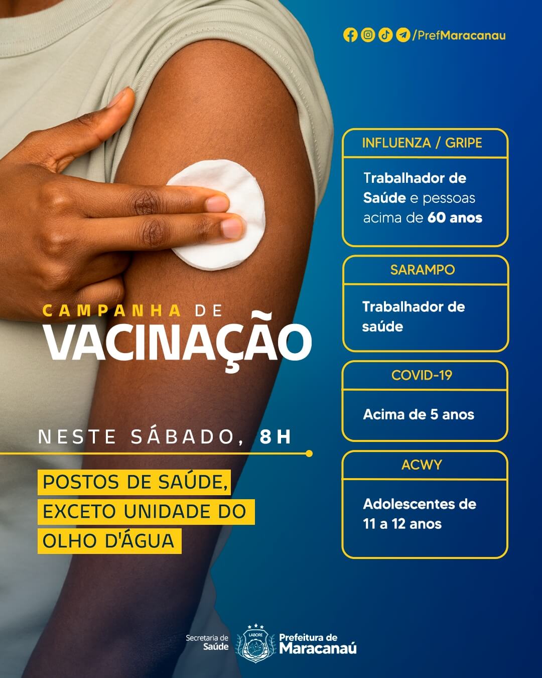 Você está visualizando atualmente Maracanaú realiza Campanha de Vacinação neste sábado