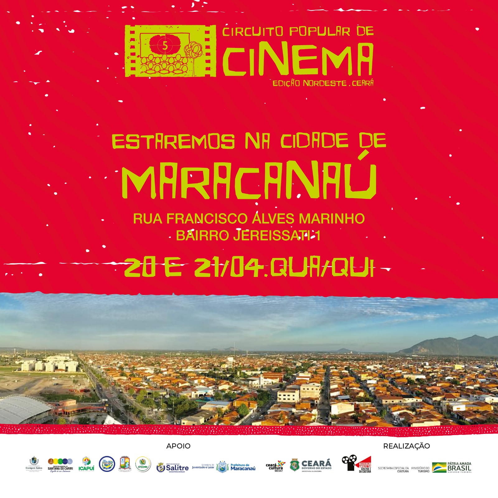 Read more about the article Maracanaú recebe Circuito Popular de Cinema Edição Nordeste/Ceará