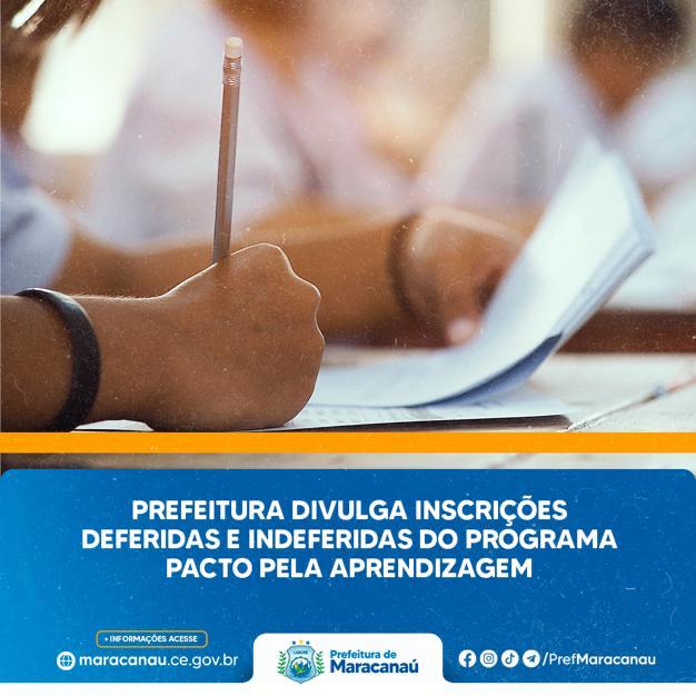 Read more about the article Prefeitura divulga inscrições deferidas e indeferidas do Programa Pacto pela Aprendizagem