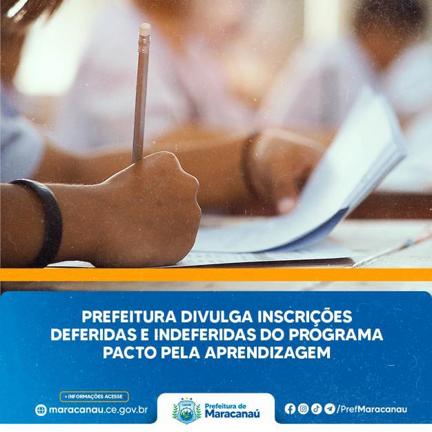 Você está visualizando atualmente Prefeitura divulga inscrições deferidas e indeferidas do Programa Pacto pela Aprendizagem