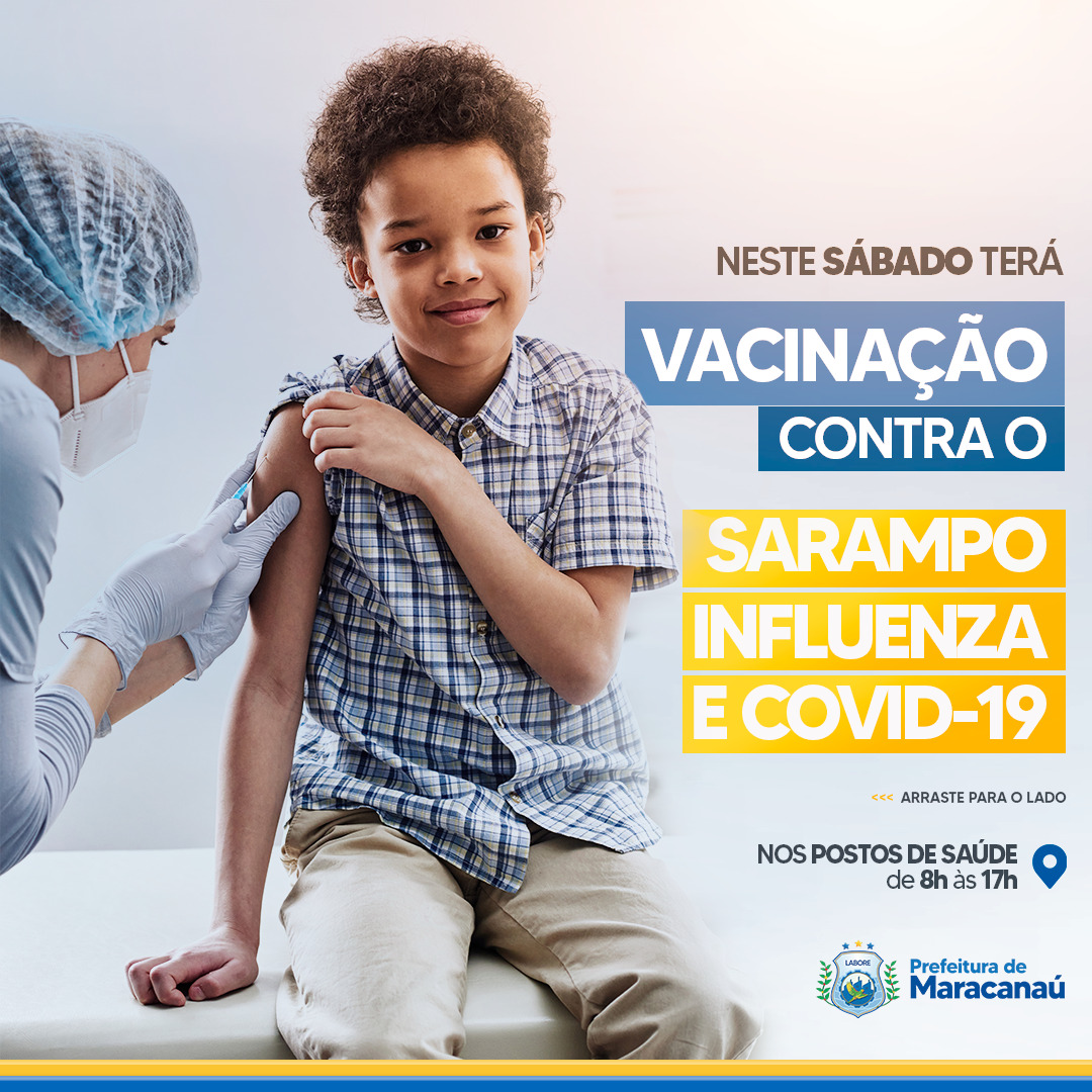 No momento, você está visualizando Campanha de vacinação contra gripe, sarampo e Covid-19 será realizada neste sábado