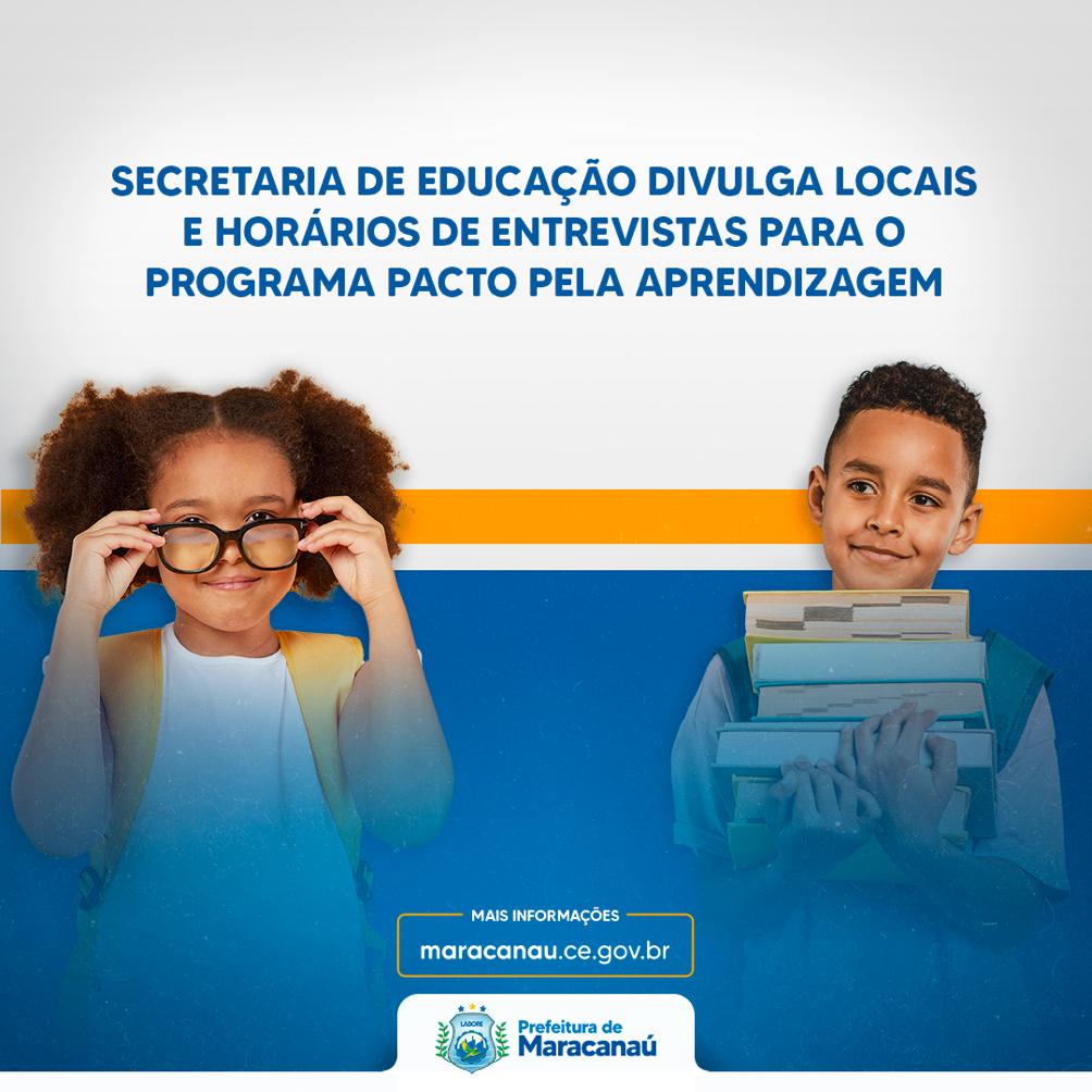 Read more about the article Secretaria de Educação divulga locais e horários de entrevistas para o Programa Pacto pela Aprendizagem