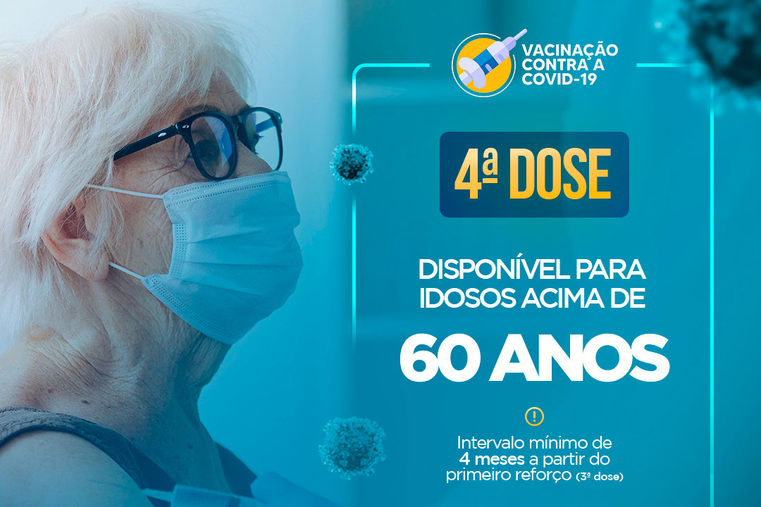 Leia mais sobre o artigo Segunda dose reforço(D4) contra Covid-19 já está disponível para pessoas acima de 60 anos