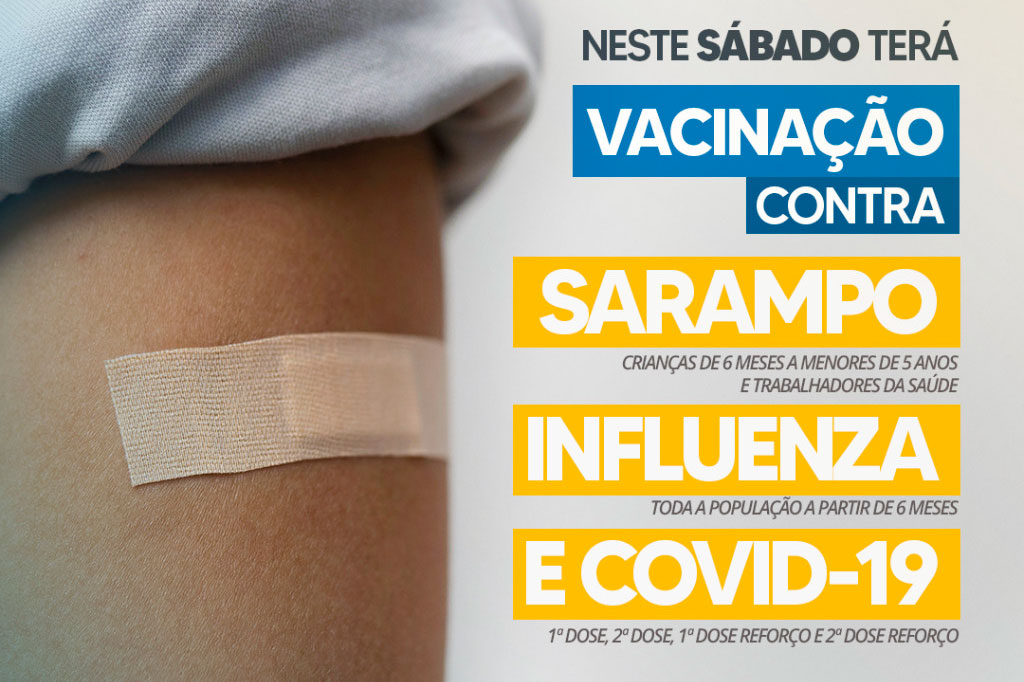No momento, você está visualizando Prefeitura realizará campanha de vacinação no sábado contra Covid-19 e Influenza para toda a população