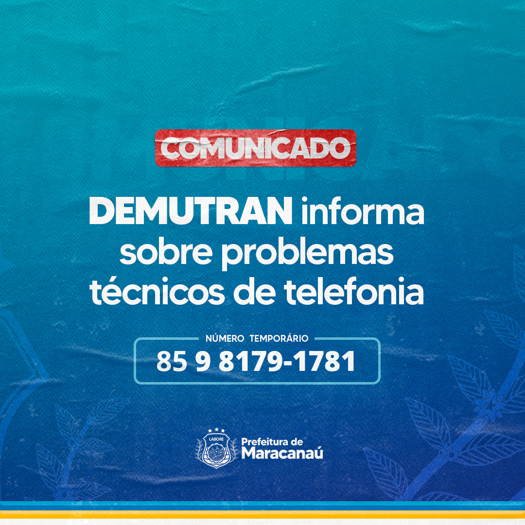 Você está visualizando atualmente Demutran informa sobre problemas técnicos de telefonia