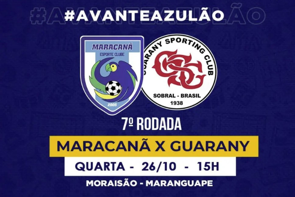 Você está visualizando atualmente Maracanã enfrenta time do Guarany pela sétima rodada da Copa Fares Lopes