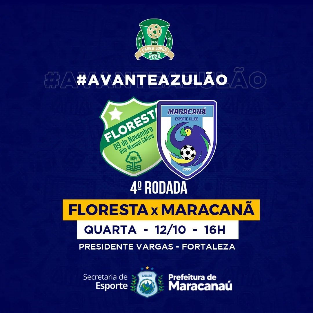 No momento você está vendo Maracanã enfrenta time do Floresta pela quarta rodada da Copa Fares Lopes