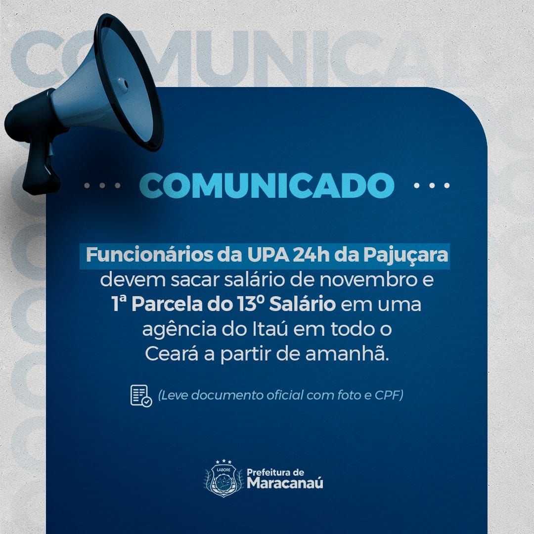 You are currently viewing ATENÇÃO FUNCIONÁRIOS DA UPA 24H DA PAJUÇARA