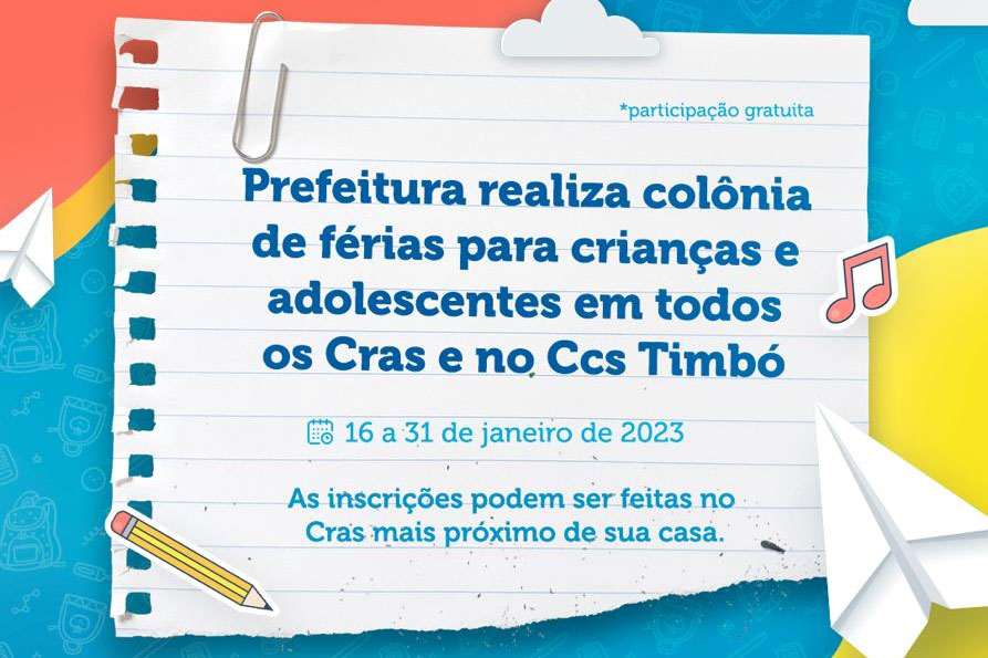 You are currently viewing Prefeitura promove Colônia de Férias para crianças e adolescentes