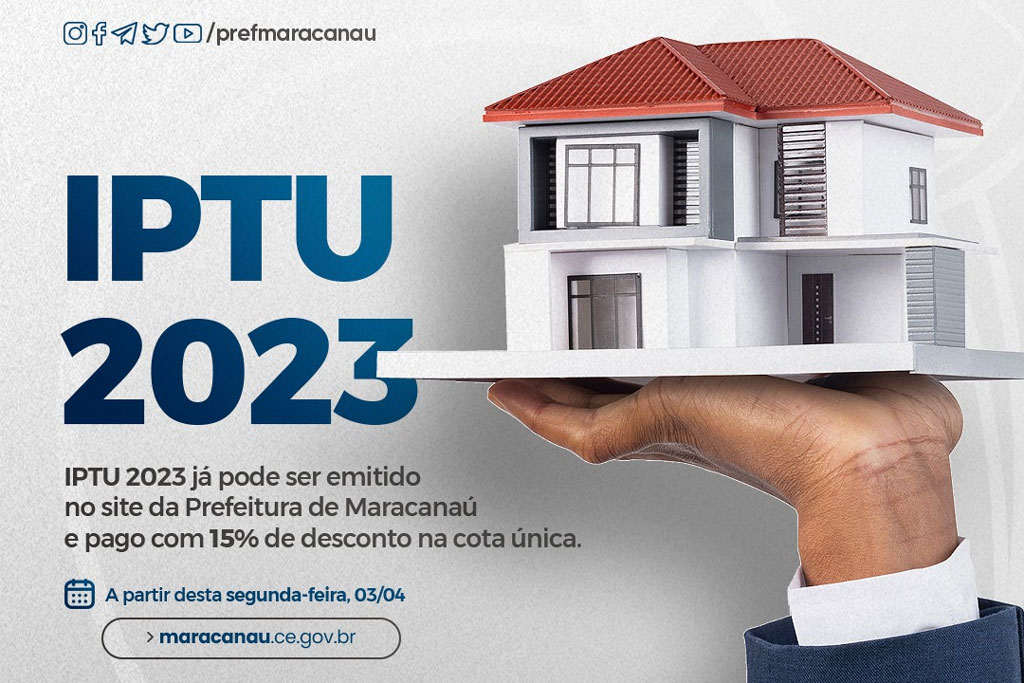 No momento você está vendo Prefeitura de Maracanaú prorroga pagamento da cota única ou primeira parcela do IPTU para 26 de maio