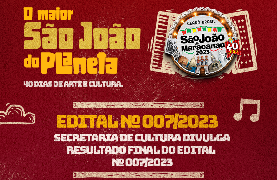 Você está visualizando atualmente Secretaria de Cultura divulga resultado final do Edital Nº 007/2023