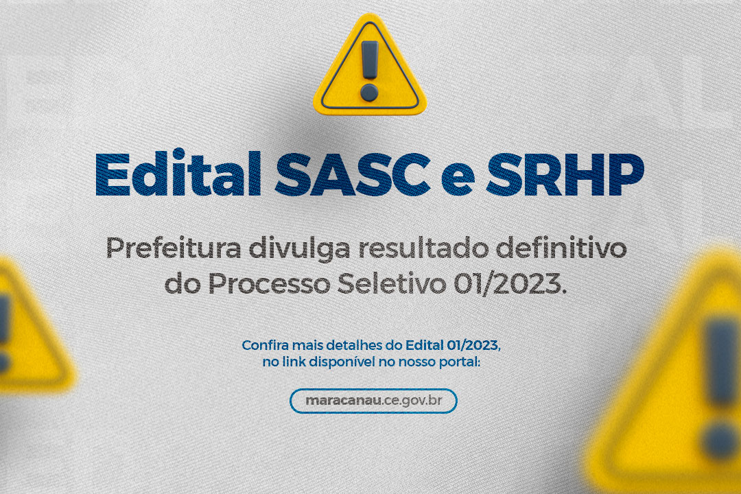 No momento, você está visualizando Prefeitura divulga resultado definitivo do Processo Seletivo 01/2023