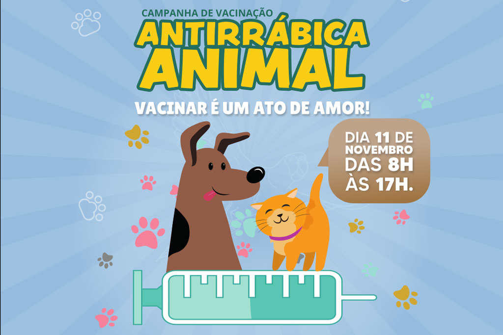 Você está visualizando atualmente Campanha de Vacinação Antirrábica animal será realizada neste sábado, 11 de novembro