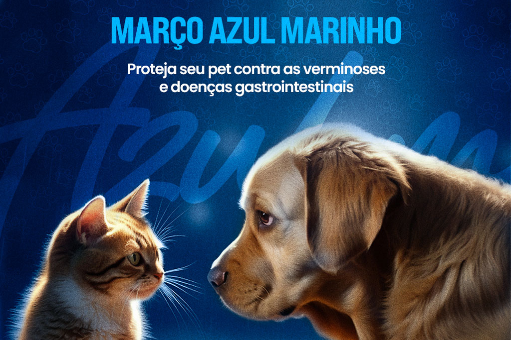 Você está visualizando atualmente Prefeitura realiza Campanha Mês Março Azul Marinho de combate contra doenças gastrointestinais e verminoses nos pets de estimação